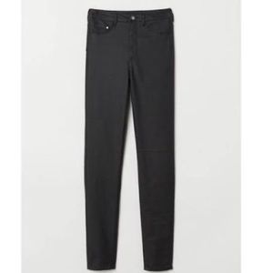 H&M Black Shinny Jegging Leather Look High-Waisted Jeans